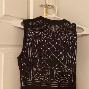 Long black and silver dress. Sleeveless